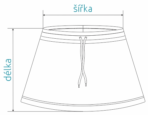 Dámská sukně 2v1 size chart